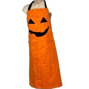 Jack o Lantern Pumpkin Halloween Cotton Kitchen baking Apron Pockets 35 x 27 in